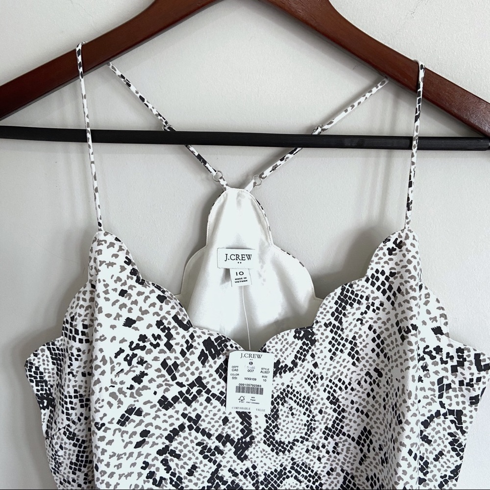 J. Crew Snakeskin Scalloped Lined Cami Top Women’s - Picture 6 of 8